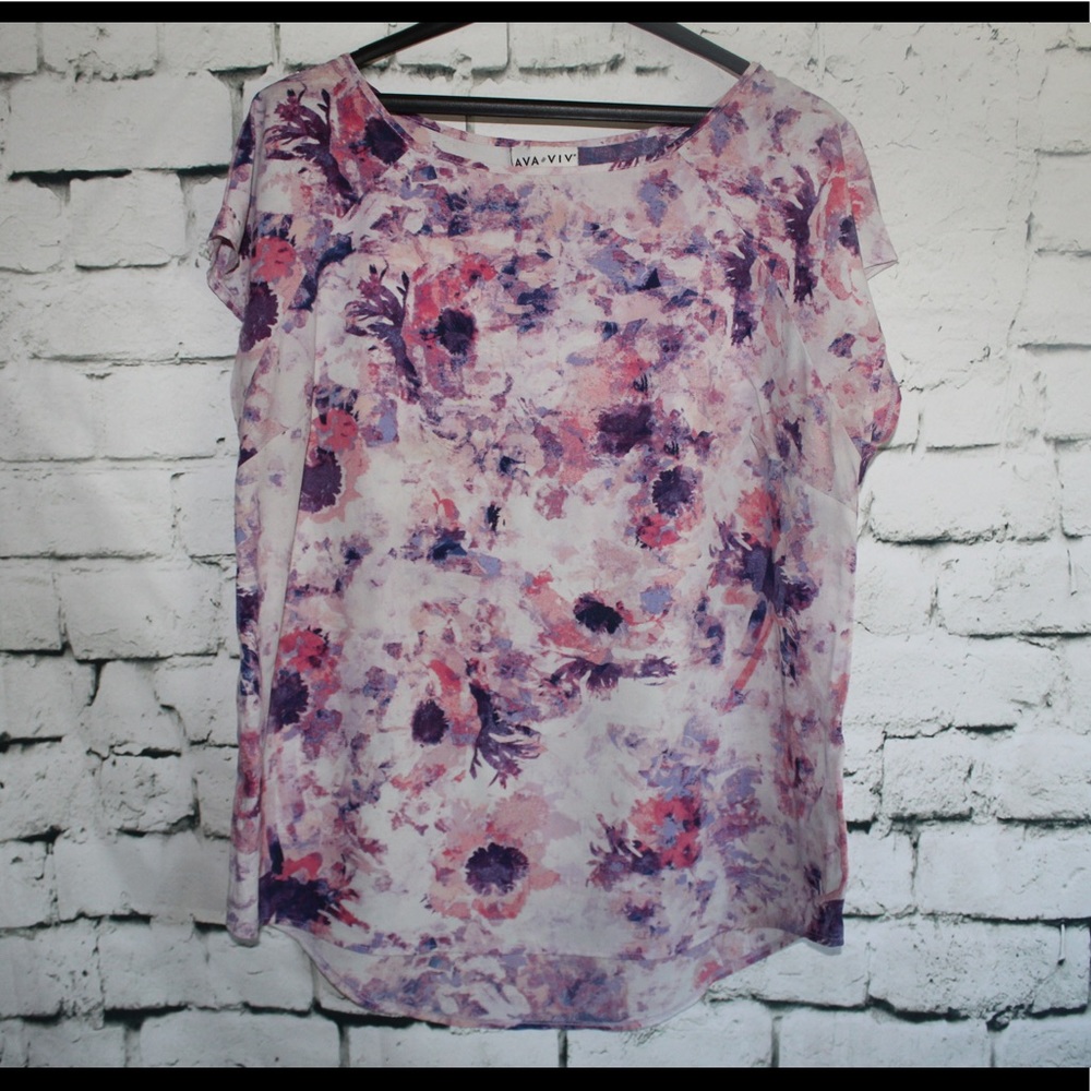 Ava & Viv | Pink and Purple Blouse